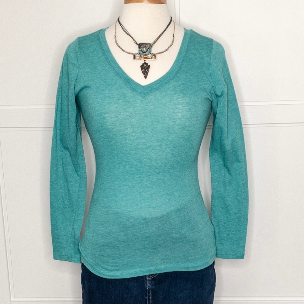 Cool Aqua Green Long Sleeve T-shirt
